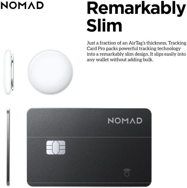 Alt view image 3 of 7 - Tracking Card Pro Black, Premium Wallet Tracker with Apple Find My, 16-Month Battery Life, IPX7 Waterproof, Polycarbonate and Aluminum Design, TSA Approved, Wireless Rechargeable, iOS Only