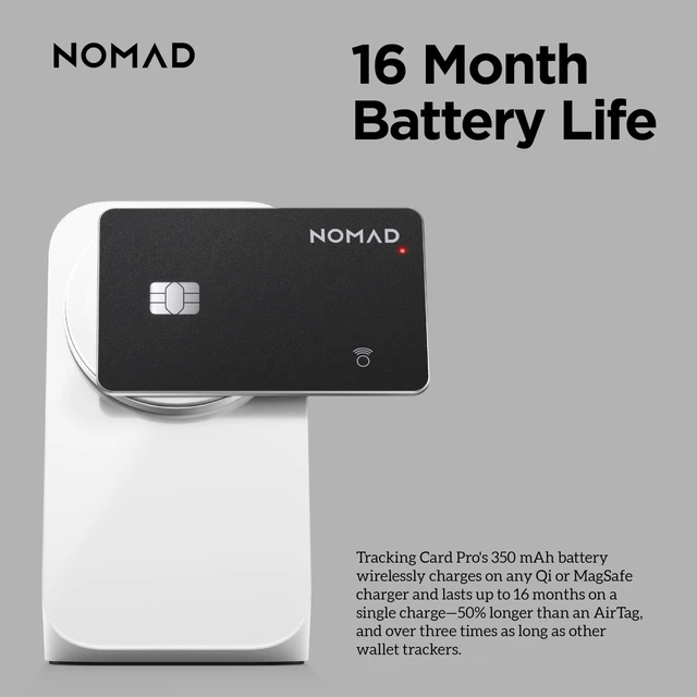 Alt view image 5 of 7 - Tracking Card Pro Black, Premium Wallet Tracker with Apple Find My, 16-Month Battery Life, IPX7 Waterproof, Polycarbonate and Aluminum Design, TSA Approved, Wireless Rechargeable, iOS Only