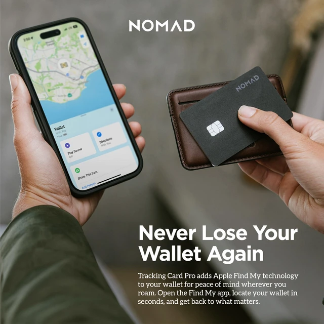 Alt view image 7 of 7 - Tracking Card Pro Black, Premium Wallet Tracker with Apple Find My, 16-Month Battery Life, IPX7 Waterproof, Polycarbonate and Aluminum Design, TSA Approved, Wireless Rechargeable, iOS Only
