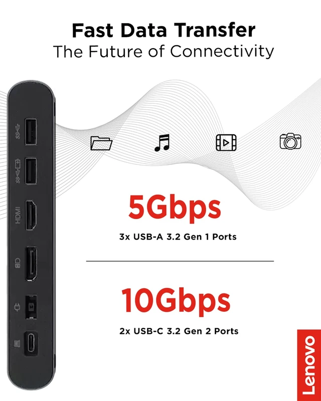 Alt view image 7 of 7 - Docking Station USB-C Universal Business Dock Dual Display (1 DP 1.4 & 1 HDMI 2.0) 65W Charging for Laptop (90W Power Adapter Included) 3X USB-A & 2X USB-C Ports Windows Compatible
