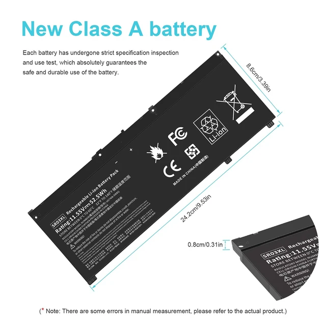Alt view image 3 of 7 - 52Wh 11.55V SR03XL SR04XL TPN-Q194 Battery for Hp Pavilion 15-CX Envy X360 15-CN 15-CP 17-BW L08855-855 L08934-2C1 917678-2B1 L08934-1B1 L08934-2B1 HSTNN-IB8L HSTNN-DB8Q SR03052XL TPN-C133 TPN-C134
