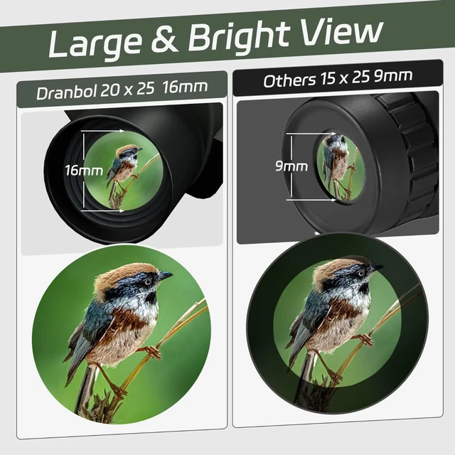 Alt view image 3 of 7 - 20X25 Small Binoculars for Adults and Kids, Large Eyepiece Binoculars for Bird Watching Easy Focus, Pocket High Powered Opera Glasses for Concert, Cruise Ship, Travel Must Have