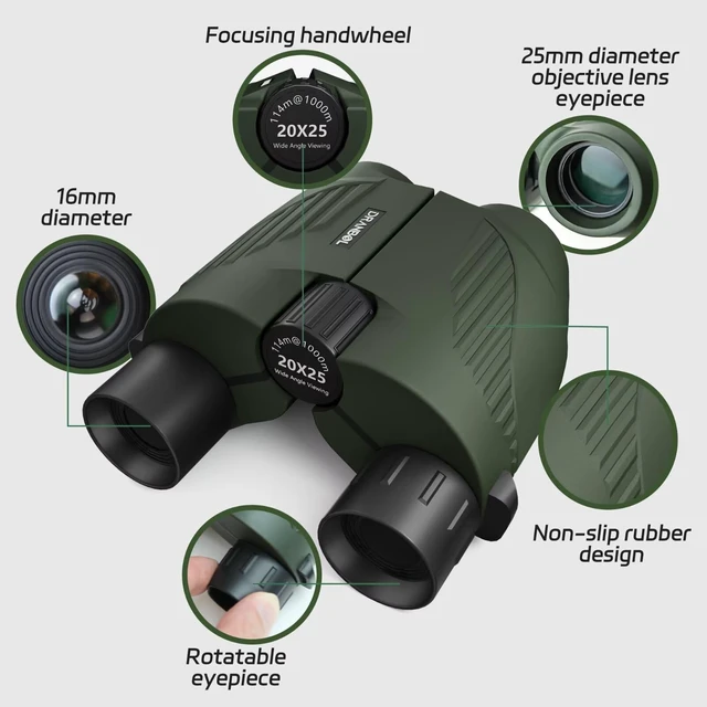 Alt view image 4 of 7 - 20X25 Small Binoculars for Adults and Kids, Large Eyepiece Binoculars for Bird Watching Easy Focus, Pocket High Powered Opera Glasses for Concert, Cruise Ship, Travel Must Have