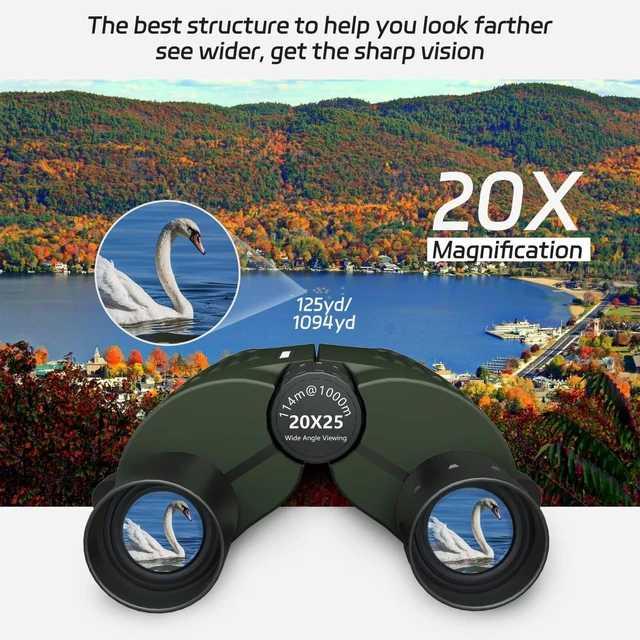 Alt view image 5 of 7 - 20X25 Small Binoculars for Adults and Kids, Large Eyepiece Binoculars for Bird Watching Easy Focus, Pocket High Powered Opera Glasses for Concert, Cruise Ship, Travel Must Have