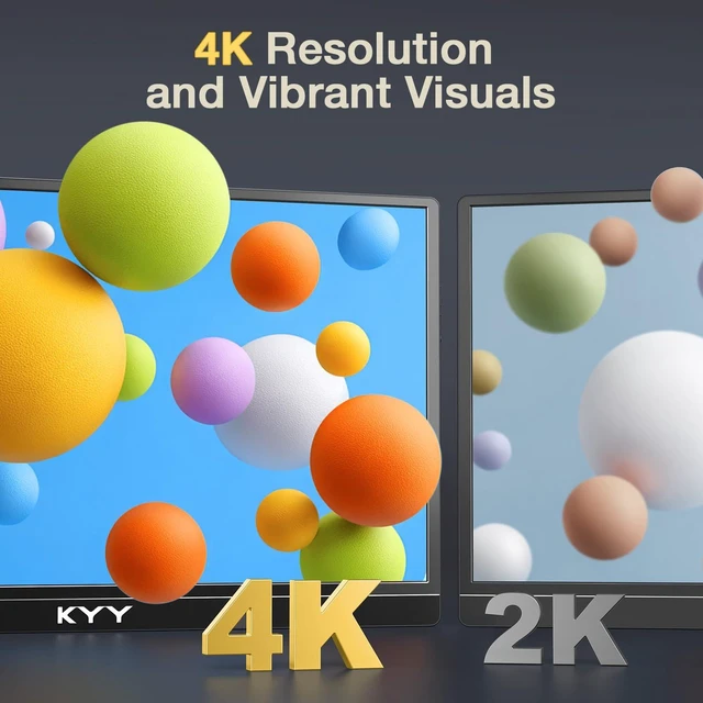 Alt view image 2 of 7 - 4K Portable Monitor 15.6" UHD IPS Travel Display, Slim & Lightweight Design, HDMI & USB-C Inputs, Perfect for PS5, Xbox, Switch, Laptops, Phones, and On-the-Go Professionals, K5