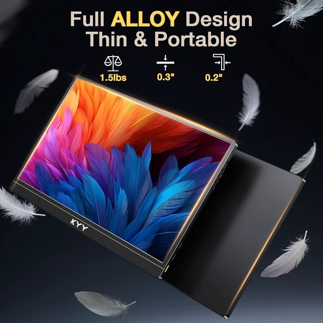 Alt view image 5 of 7 - 4K Portable Monitor 15.6" UHD IPS Travel Display, Slim & Lightweight Design, HDMI & USB-C Inputs, Perfect for PS5, Xbox, Switch, Laptops, Phones, and On-the-Go Professionals, K5