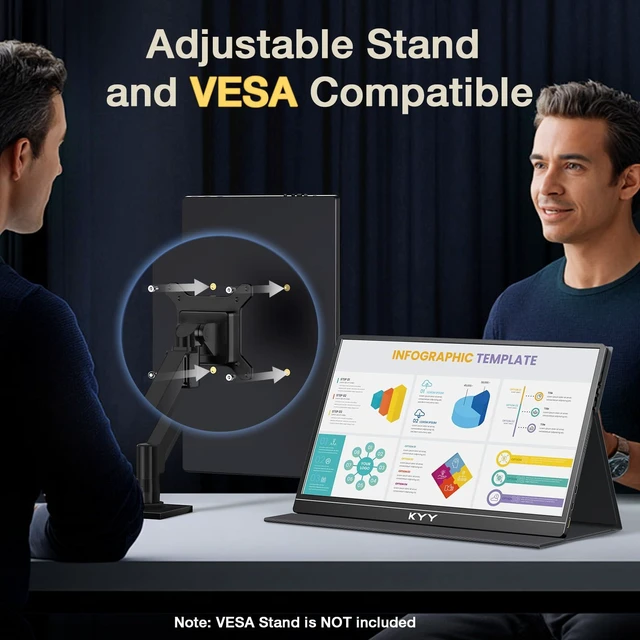 Alt view image 6 of 7 - 4K Portable Monitor 15.6" UHD IPS Travel Display, Slim & Lightweight Design, HDMI & USB-C Inputs, Perfect for PS5, Xbox, Switch, Laptops, Phones, and On-the-Go Professionals, K5