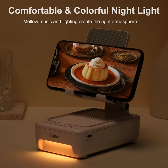 Alt view image 3 of 7 - Gifts for Men Him, Cell Phone Stand with Bluetooth Speaker&Led Color Changing Light, Unique Gifts for Women Dad Her Husband, Birthday Gifts for Men
