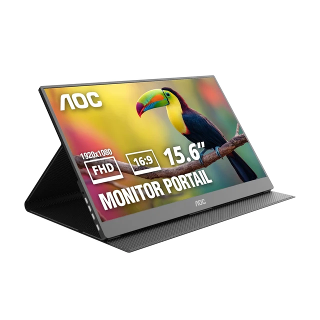 Main image of 16" Portable Monitor FHD 60Hz USB-C IPS Ultra Slim Smart Cover 16T20 1920×1080 Computer Monitor, USB-C, Mini HDMI, Built-in Speakers, Smart Cover, Ultra Slim, VESA Mount, Low Blue Light