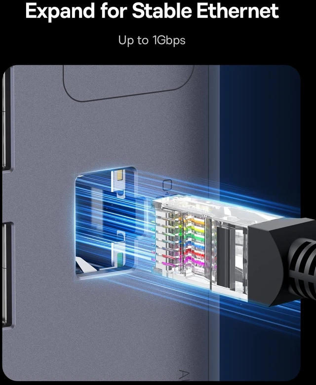 Alt view image 7 of 7 - Spacemate Docking Station 11-in-1 with Triple Display for Mac with Smart Display, 4K HDMI, 10Gbps USB-C/A, 100W PD, Ethernet, Audio, DisplayLink driver. Install before use