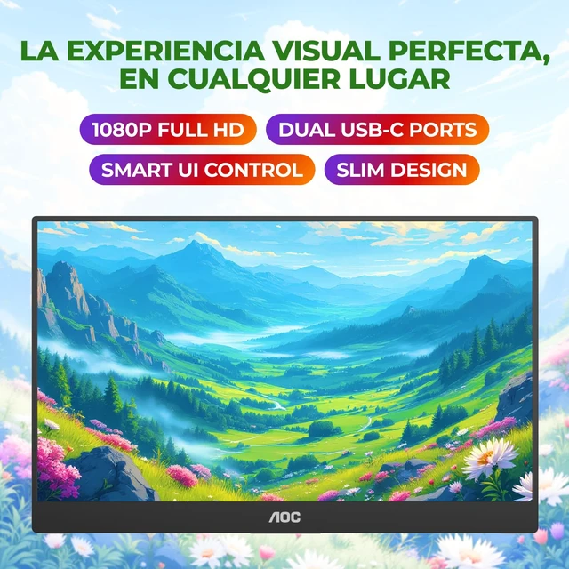 Alt view image 3 of 7 - 16" Portable Monitor FHD 60Hz USB-C IPS Ultra Slim Smart Cover 16T20 1920×1080 Computer Monitor, USB-C, Mini HDMI, Built-in Speakers, Smart Cover, Ultra Slim, VESA Mount, Low Blue Light