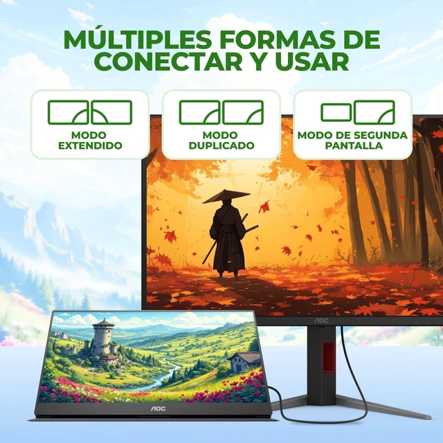 Alt view image 5 of 7 - 16" Portable Monitor FHD 60Hz USB-C IPS Ultra Slim Smart Cover 16T20 1920×1080 Computer Monitor, USB-C, Mini HDMI, Built-in Speakers, Smart Cover, Ultra Slim, VESA Mount, Low Blue Light