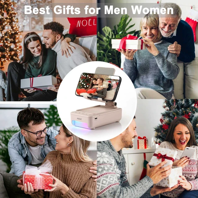 Alt view image 6 of 7 - Gifts for Men Him, Cell Phone Stand with Bluetooth Speaker&Led Color Changing Light, Unique Gifts for Women Dad Her Husband, Birthday Gifts for Men