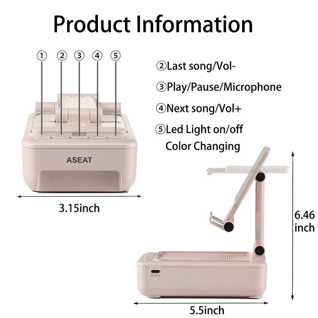 Alt view image 7 of 7 - Gifts for Men Him, Cell Phone Stand with Bluetooth Speaker&Led Color Changing Light, Unique Gifts for Women Dad Her Husband, Birthday Gifts for Men