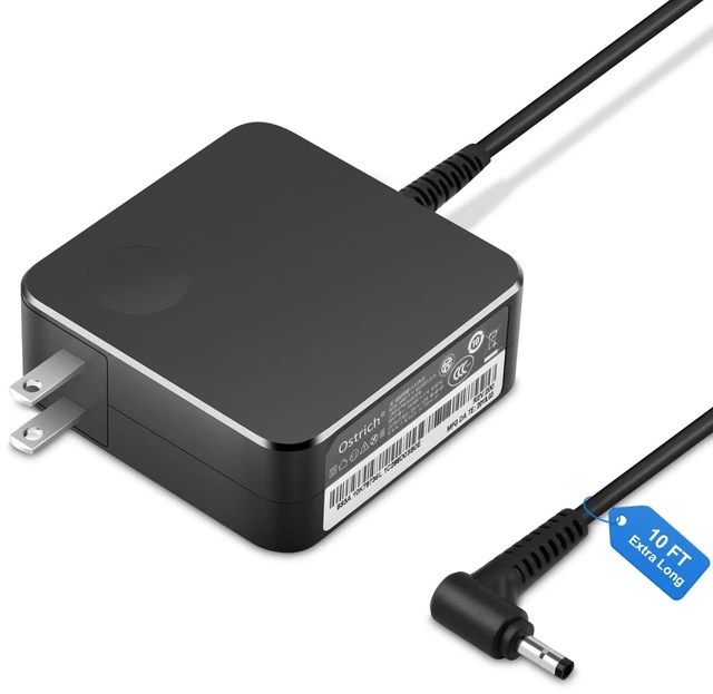 Main image of Extra Long 10FT Charger for Lenovo Laptop 65W 45W Round Tip Power Adapter Fit for Lenovo Ideapad 1 3 5, Slim 3 5 7, S340 S145 330 320 310, Flex 5 4 14 15, V14 V15 V17, Upgraded,Lengthened Power Cable