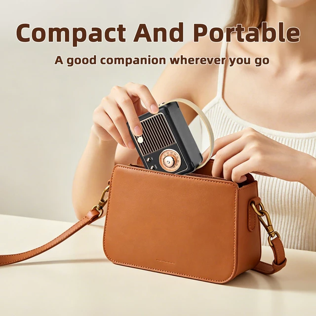 Alt view image 7 of 7 - Retro Bluetooth Speaker, Small Portable Speaker, Gifts for Men Boys Wireless Speaker with HD Stereo Sound, Vintage Decor for Desk, Office, Bedroom & Kitchen, Birthday Gifts for Women Men Teens