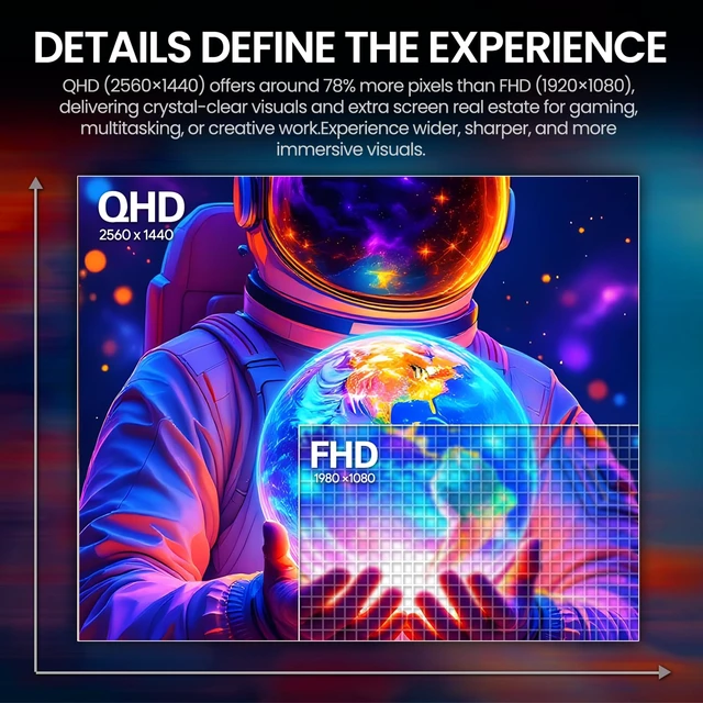 Alt view image 5 of 7 - 27 Inch QHD 260Hz Curved Gaming Monitor, 1800R VA, Built-in Speakers FreeSync, 120% sRGB, Blue Light, HDMI 2.0, DP 1.4, 100x100 Wall Mount, FPS, Esports, Racing, Streaming, Movies, Work Desk, PC