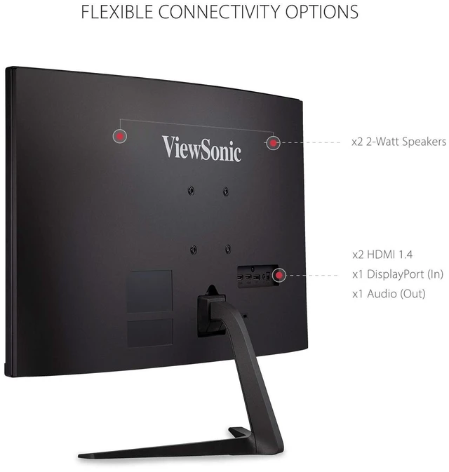 Alt view image 7 of 7 - VX3218-PC-MHD 32 Inch 1080p Curved Gaming Monitor, 180Hz, 1ms FreeSync Premium, HDR10, 1500R Curve, Dual Speakers, HDMI, DisplayPort, Eye Care, PS5, Xbox, PC, Anti Glare, Immersive Play