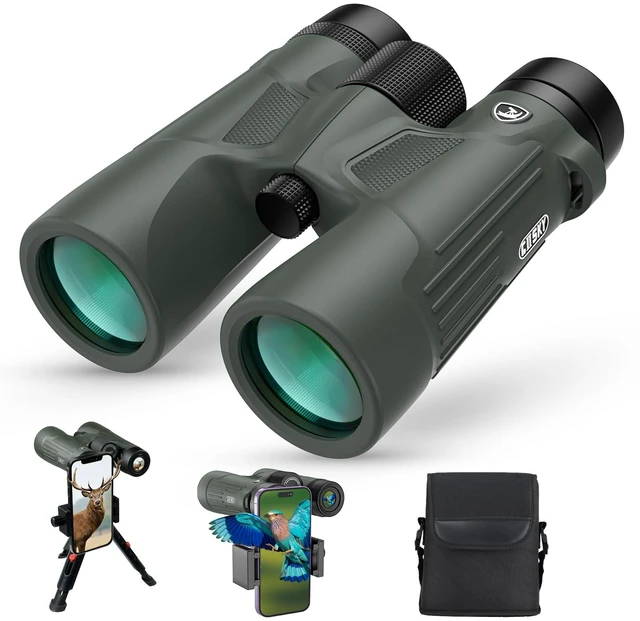 Main image of 10x42 Binoculars for Adults High Powered with Phone Adapter & Tripod Super Bright, BAK4 Prism, IPX7 Waterproof, for Bird Watching Hunting Cruise Safari Travel Outdoor Sports Concert