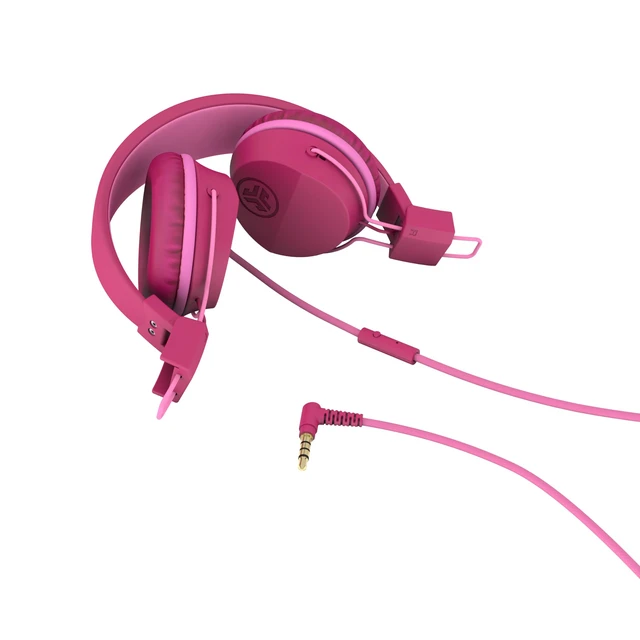 Alt view image 3 of 4 - JBuddies Studio, Kids Wired on-Ear Headphones, Bundle with USB-C Adapter, Volume limiting, Foldable, Dark Pink