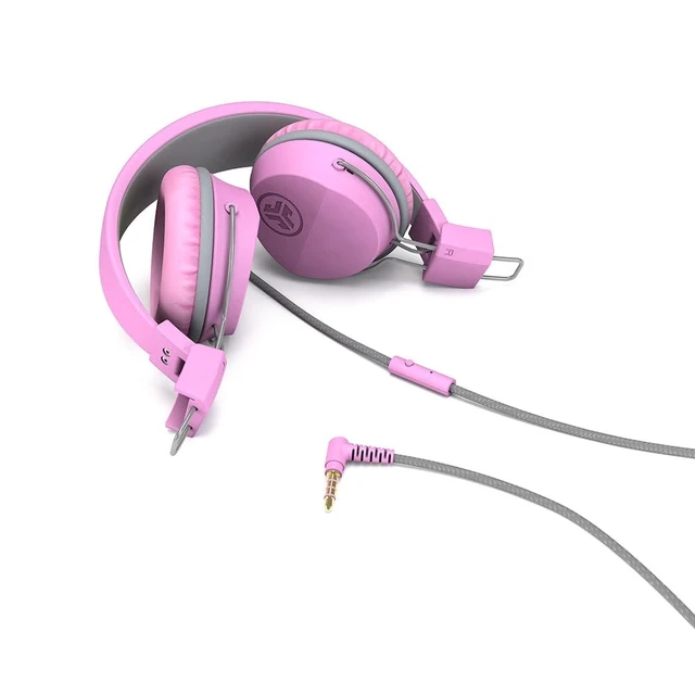 Alt view image 3 of 5 - JBuddies Studio, Kids Wired on-Ear Headphones, Bundle with USB-C Adapter, Volume limiting, Foldable, Pink
