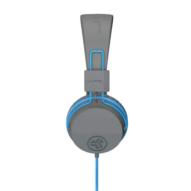Alt view image 2 of 7 - JBuddies Studio, Kids Wired on-Ear Headphones, Bundle with USB-C Adapter, Volume limiting, Foldable, Grey/Blue