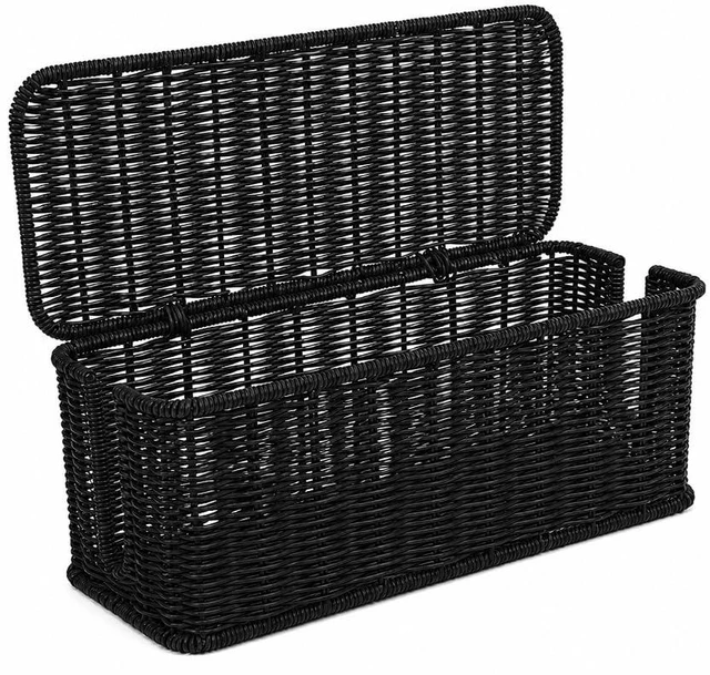 Main image of Cable Management Box, Handmade Rattan Cord Organizer for Power Strip Open Slots Cord Hider for Power Strip, Router & USB Hub, Registered U.S. Design Patent