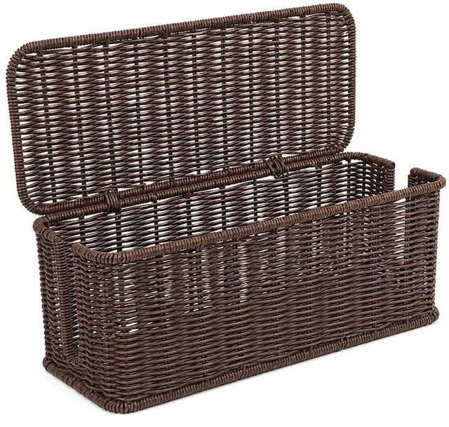 Main image of Cable Management Box, Handmade Rattan Cord Organizer for Power Strip Open Slots Cord Hider for Power Strip, Router & USB Hub, Registered U.S. Design Patent