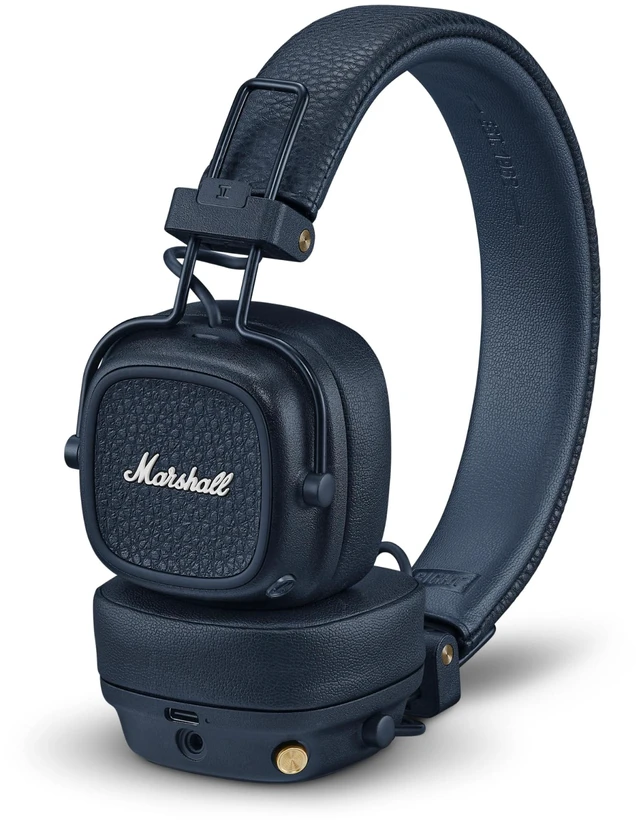 Main image of Major V Wireless On-Ear Bluetooth Headphones - Midnight Blue 100+ Hr Playtime Microphone for Calls Lightweight Foldable Design for Travel Detachable Audio Cable
