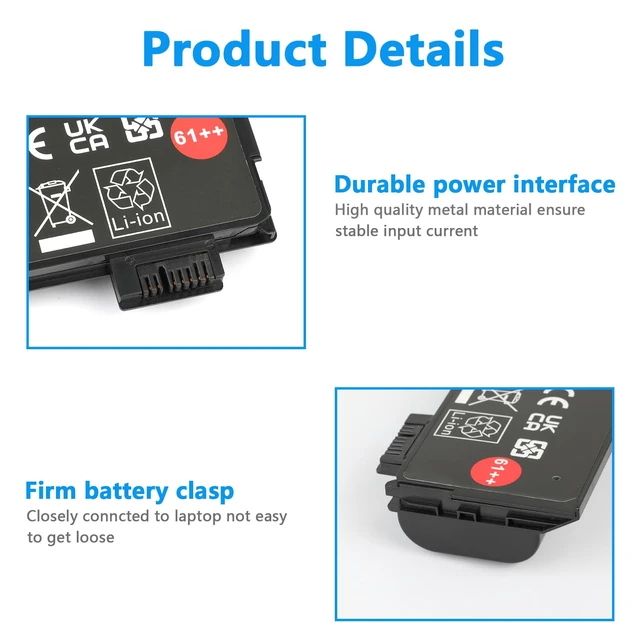 Alt view image 4 of 7 - 72Wh 61++ 01AV427 01AV425 Battery for Lenovo ThinkPad T480 T470 P51S P52S T570 T580 A485 A475 TP25 Series SB10K97584 SB10K97585 01AV490 01AV492 X50M08812 4X50M08812 01AV422 01AV423 01AV428