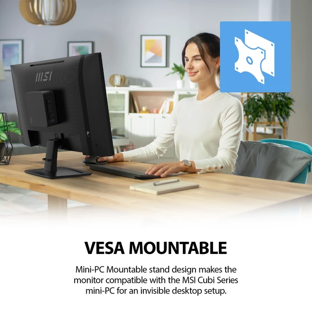 Alt view image 5 of 7 - PRO MP251 E14L 24.5-inch IPS 1920 x 1080 (FHD) Computer Office Monitor, 144Hz, Free-Sync, HDR Ready, HDMI, VGA Port,VESA Mountable, Tilt, 4-Side Slim Bezel,1ms, Black