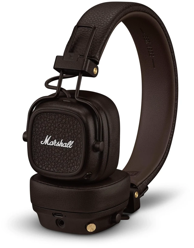 Main image of Major V Wireless On-Ear Bluetooth Headphones - Brown 100+ Hr Playtime Microphone for Calls Lightweight Foldable Design for Travel Detachable Audio Cable