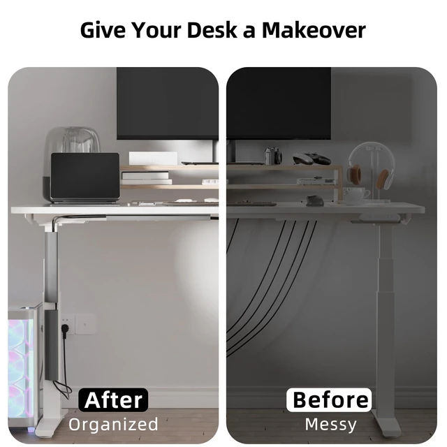 Alt view image 6 of 7 - 94.2 in Cable Management Under Desk,Easy Install Adhesive Mount Cord Hider,Cord Organizer,Wire Management,Wire Hider for Office Organization,Child & Pet Proof,Grey (Pack of 2)