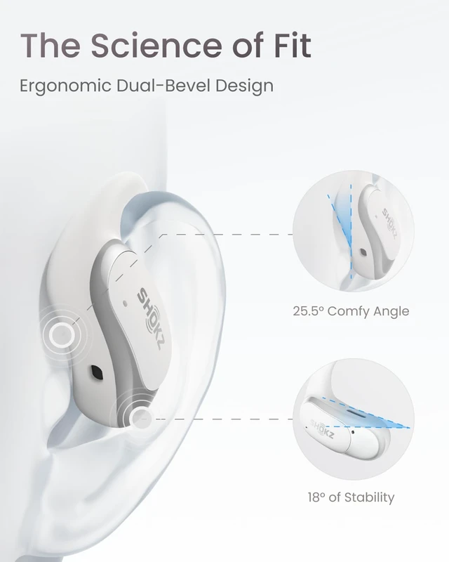 Alt view image 4 of 7 - OpenFit Air - Open-Ear Headphones, True Wireless Earbuds, Water Resistant, Secure Earhooks for Daily Use, White