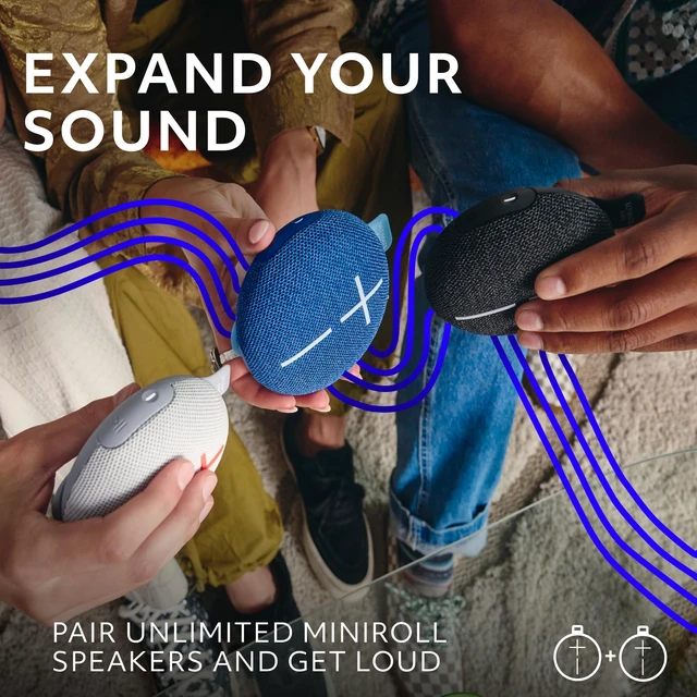Alt view image 3 of 7 - MINIROLL Waterproof Bluetooth Speaker - Majestic Blue Ultra-portable, balanced bass, IP67 dustproof, 131 ft (40 m) range