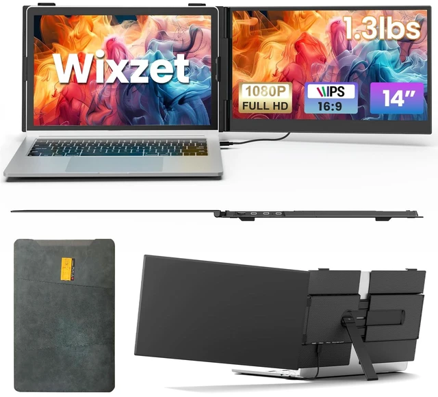 Main image of Laptop Screen Extender, Ultra-Thin 14" FHD 1080P Portable Monitor IPS Display, Portable Monitor for 13"-17" Laptop, 1.3lbs Lightweight Dual Monitor, Plug & Play for Wins/Mac/Android/Chrome