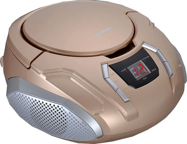 Alt view image 2 of 3 - SRCD261-B-CHAMPAGNE Portable CD Player with AM/FM Radio (Champagne) (Pack of 4)