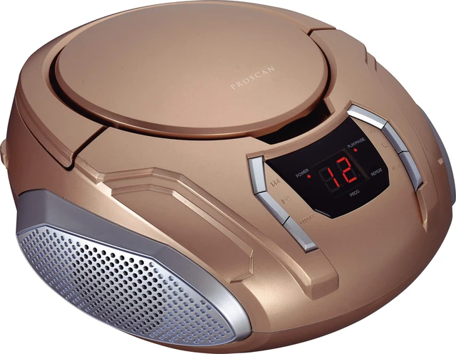 Alt view image 3 of 3 - SRCD261-B-CHAMPAGNE Portable CD Player with AM/FM Radio (Champagne) (Pack of 4)