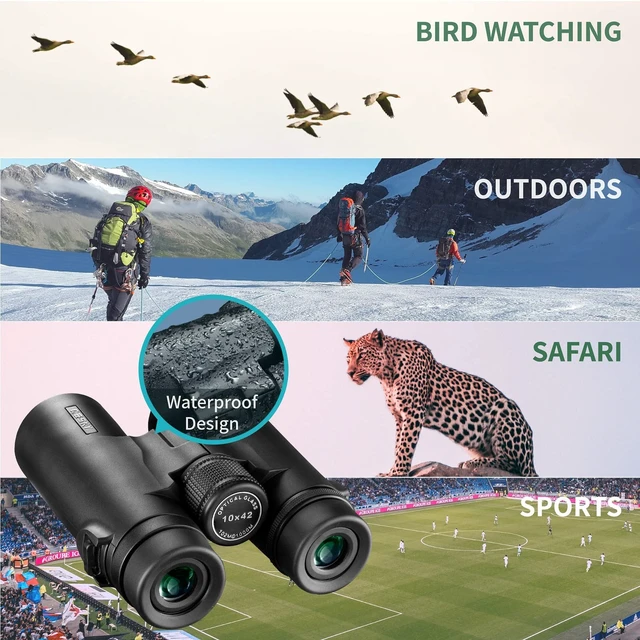 Alt view image 7 of 7 - 10x42 Binoculars for Adults High Powered with Phone Adapter & Tripod Super Bright, BAK4 Prism, IPX7 Waterproof Binoculars, for Bird Watching Hunting Cruise Safari Travel Outdoor Sports Concert