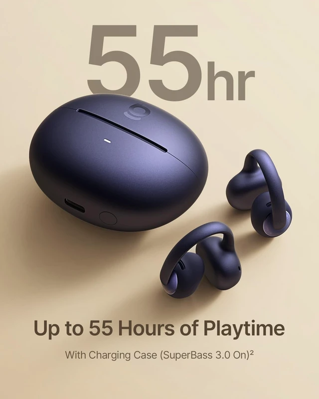 Alt view image 5 of 7 - Bowie MC2 Open Ear Clip On Earbuds, CloudComfort 2.0 Wrap-Around Design, LDAC Hi-Res Audio, Bluetooth 6.0, 55H Playtime, 4-Mic AI Clear Call, IP67 Waterproof for Running Gym Workouts