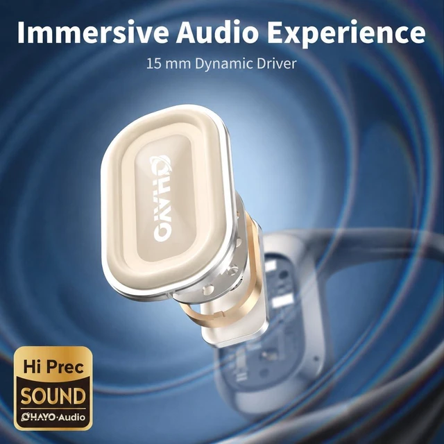 Alt view image 5 of 7 - Open Ear Headphones,Earbuds with Ergonomic Earhook,Bluetooth Headphones 5.4 with Smart Digital Display,40H Playtime,IPX6 Waterproof,Touch Control Earphones Fit Cycling,Running,Workout(Beige)