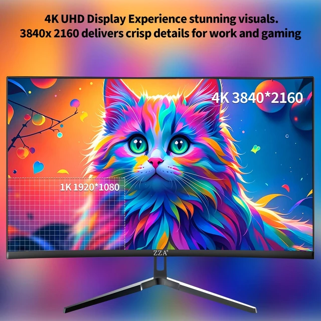 Alt view image 2 of 7 - 27 inch 4K UHD Monitor,75Hz Refresh Rate,HDR10,HDMI 2.0×2/DP 1.2×2,Compatible with Wall Mounting,Ideal for Business & Office Work