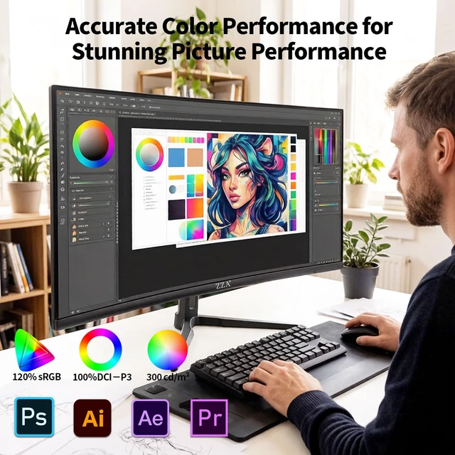 Alt view image 5 of 7 - 27 inch 4K UHD Monitor,75Hz Refresh Rate,HDR10,HDMI 2.0×2/DP 1.2×2,Compatible with Wall Mounting,Ideal for Business & Office Work