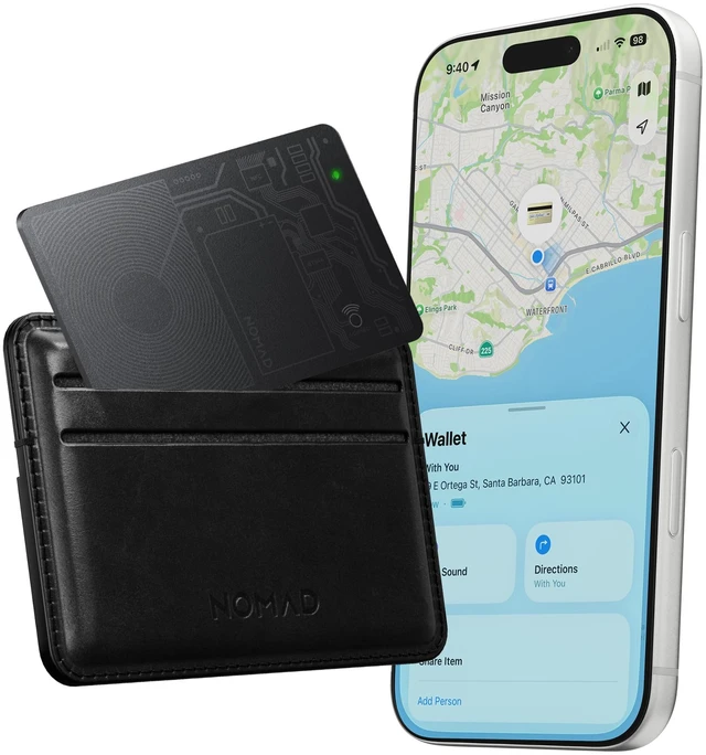Main image of Tracking Card Air Black V2, Slim Card Tracker with IPX7 Waterproof and Dust Proof, Compatible with Apple Find My, TSA Approved, 7-Month Battery, Wireless Rechargeable, iOS Only