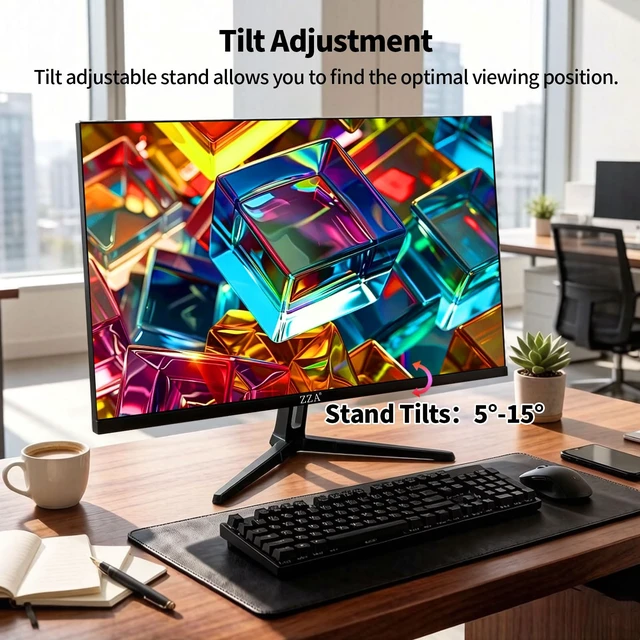 Alt view image 6 of 7 - 27 inch 4K UHD Monitor,75Hz Refresh Rate,HDR10,HDMI 2.0×2/DP 1.2×2,Compatible with Wall Mounting,Ideal for Business & Office Work