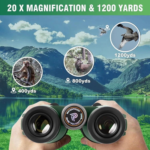 Alt view image 2 of 7 - 20x56 Binoculars for Adults High Powered,Waterproof and Convenient Large View Waterproof Optics with Clear Low Light Vision, Easy Focus for Hunting, Bird Watching, Concerts, Sports