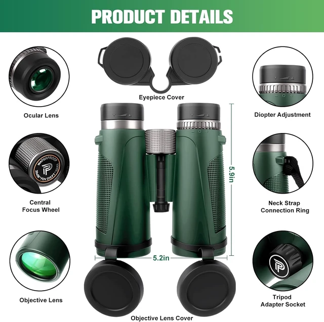 Alt view image 7 of 7 - 20x56 Binoculars for Adults High Powered,Waterproof and Convenient Large View Waterproof Optics with Clear Low Light Vision, Easy Focus for Hunting, Bird Watching, Concerts, Sports