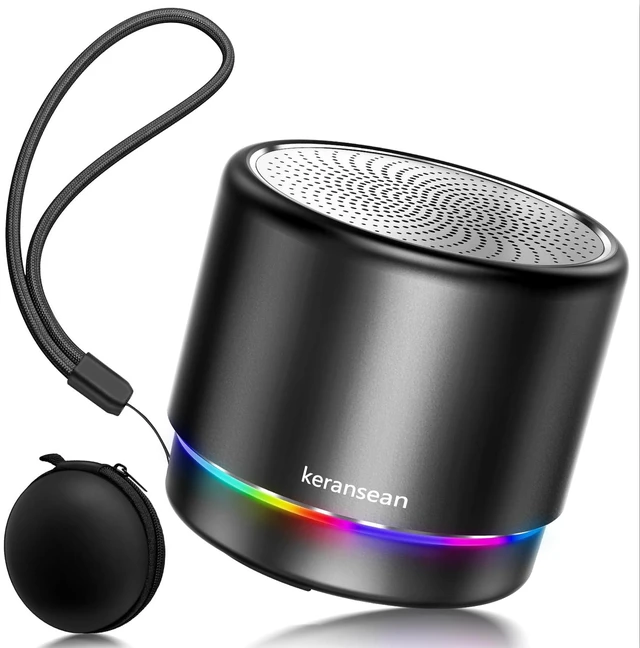 Main image of Portable Bluetooth Speaker Case Packed, Mini Speaker, Noise Mic 12H Battery Life, Metal Cover,TWS Pairing, Wireless Speaker with RGB Lights for Home/Travel/Outdoor/Car/Beach by Music Lovers