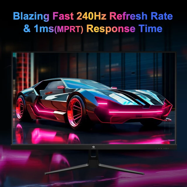 Alt view image 3 of 6 - Z-Edge 27 inch IPS Gaming Monitor, 240HZ Ultra-Fast 1ms Computer Screen UG27PJ Flat Computer Monitor, 99% DCI-P3, 120% sRGB, Dual DP 1.4 & HDMI 2.0, Metal Stand, for Office & Gaming