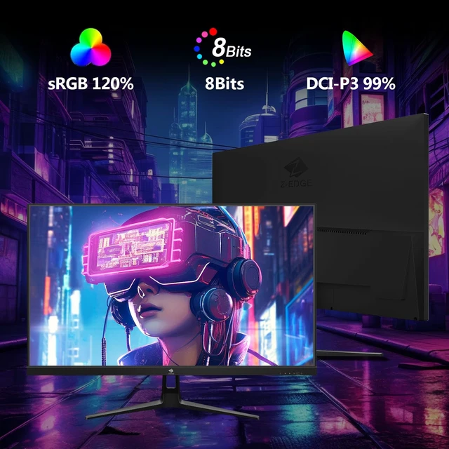 Alt view image 2 of 6 - Z-Edge 27 inch IPS Gaming Monitor, 240HZ Ultra-Fast 1ms Computer Screen UG27PJ Flat Computer Monitor, 99% DCI-P3, 120% sRGB, Dual DP 1.4 & HDMI 2.0, Metal Stand, for Office & Gaming
